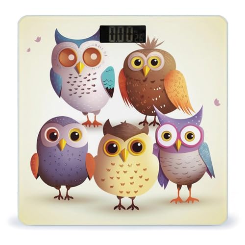 Báscula Digital de Baño con Diseño de Búhos y Pájaros miniatura 1