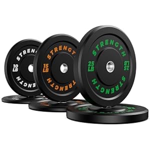 XDDIAS Bumper Plates, Olympic Bumper Plates Set, 2-Inch Rubber Weight Plates with Steel Insert for Weight Lifting and Strength Training – Sold in Single, Pairs or Sets