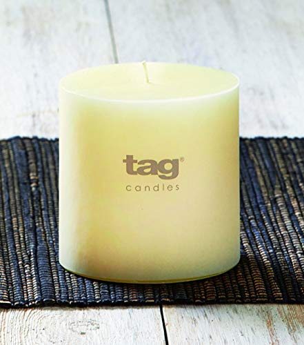 Tag Trade Associates Group Chapel 4X4 Ivory Pillar Candle Unscented Drip-Free Long Burning Hours For Home Decor Wedding Parties 4X4 Ivory #TOP1