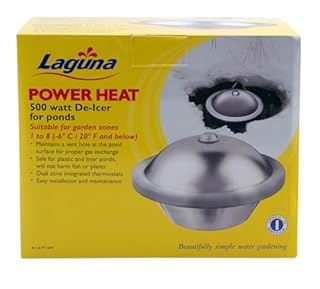 Laguna PowerHeat 500-Watt Pond Heater for Outdoor Ponds with Fish – Thermostat-Controlled De-Icer, Safe for Plastic & Liner Ponds, Stainless Steel, 22 ft Cord