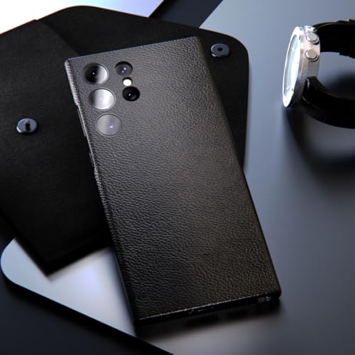 Coque de protection antichoc pour Samsung S22 en cuir de luxe avec clapet