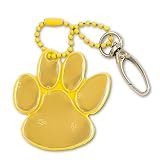 funflector Safety Reflector - Paw Print - Gold - with Swivel Clasp - 1-Pack