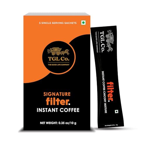 Image of TGL Co. Signature Instant Filter Coffee Sachet (5 Sachets - Trial Pack) Premium Instant Coffee Sachets | Blend of Coffee Beans & Chicory | No Artificial Flavor | Travel Friendly Pack