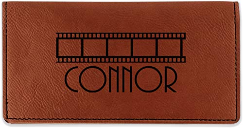 RNK Shops Personalized Movie Theater Leatherette Checkbook Holder - Double Sided