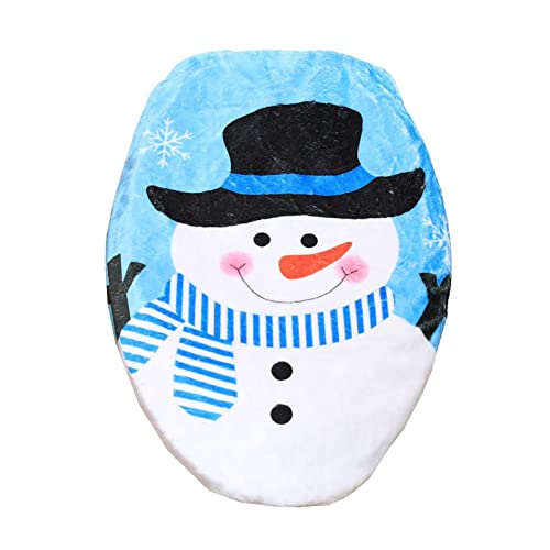 Songbirdth Christmas Toilet Lid Widely Use Attractive Fashion Adorable Snowman Toilet Cover 1Pc #TOP5