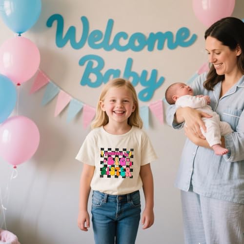Image of Toddler Girl Big Sister Shirt Pregnancy Announcement T-Shirts Cotton Short Sleeve Tees 2-10 Years