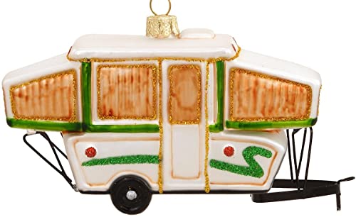 OnHoliday Glass Pop-Up Camper Hanging Ornament