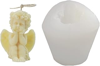 Angel Silicone Candle Mold,Little Baby Cupid Angel Silicone Mould for Resin Plaster Soap Cake Decoration Fondant Baking Tool-1.96 x 2.75in
