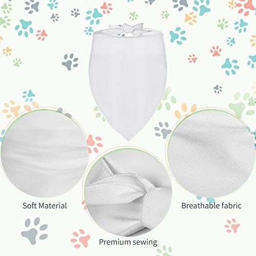 Weewooday 12 Pieces Solid White Pet Triangle Scarf Polyester Sublimation Blank DIY Dog Bandanas Pet Heat Transfer Triangle Bibs Kerchief Accessories for Dogs Puppy Cats