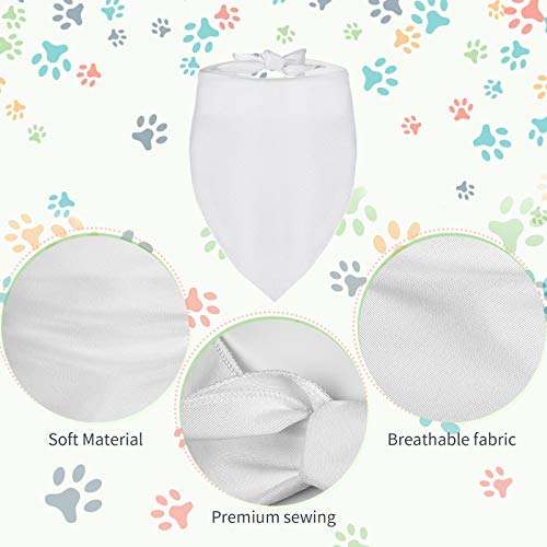 Weewooday 12 Pieces Solid White Pet Triangle Scarf Polyester Sublimation Blank Diy Dog Bandanas Pet Heat Transfer Triangle Bibs Kerchief Accessories For Dogs Puppy Cats #TOP3