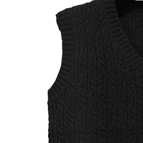 Men's V Neck Knitted Vest Regular Slim Fit Casual Knits Vests Winter Solid Color Sleeveless Male Knit Sweater3