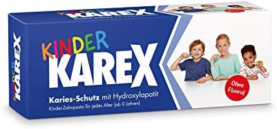 Karex pasta do zębów dla dzieci  2 x 50 ml  ochrona przed próchnicą dla dzieci w wieku od 0 do 12 lat  z bioHAP, bez fluorku  od pierwszego zęba mlecznego