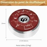 RAYNA GAMES, lot de 8 palets de shuffleboard, 53 mm, acier chromé photo 3