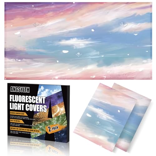 ANGSYLTH 2 Pcs Fluorescent Light Covers, 4x2 Feet Covers for Ceiling Lights