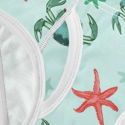 Wusikd Green Crabs Boys' Underwear Cotton Red Starfishs Boys Briefs Soft Toddler Underwear 2T 5