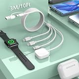 Picture of Travel 3M/10FT USB C Multi 6-in-1 Fast Charging iWatch Charger Cable,USB A/USB C Apple Watch Charger+Lightning*2+Type C Cord Combo for Smart Watch Series9 8 7 6 5 SE/iPhone15 14 13/Samsung/iPad/Huawei