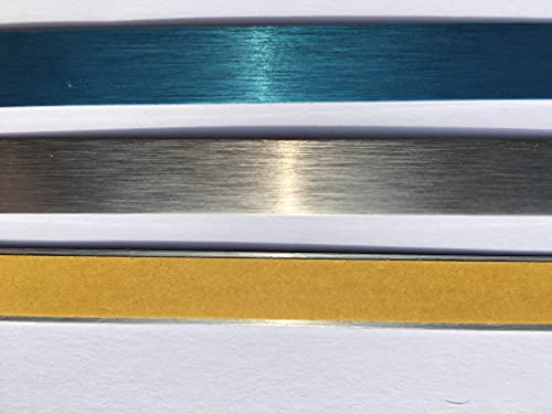 Aluminium Gebürstet 2500x21x0,5 mm Selbstklebend V2A Edelstahlblech Blechstreifen Blende Streifen Leiste Flachleiste Abdeckleiste Fensterleiste