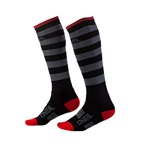 O'NEAL | Mountainbike Motocross Socks | MTB Downhill Freeride | Pochłaniające pot, wzmocniona pięta i podeszwa | Pro MX Scramler | Unisex | Dorośli | Czarny Grey Red | OS