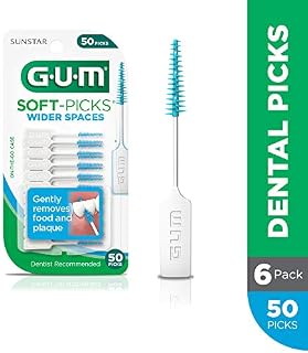 GUM Soft-Picks Wider Spaces Dental Picks, 50 Count (Pack of 6)