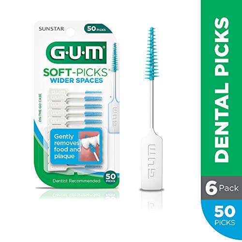 GUM Soft-Picks Wider Spaces Dental Picks, 50 Count (Pack of 6)