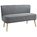 Produktbild HOMCOM 2-Sitzer Couch Stoffsofa Polstersofa Sitzmöbel Holz hellgrau 117 x 56,5 x 77 cm