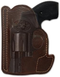 Barsony Brown Leather Gun Concealment Pocket Holster for Ruger LCR 38 357