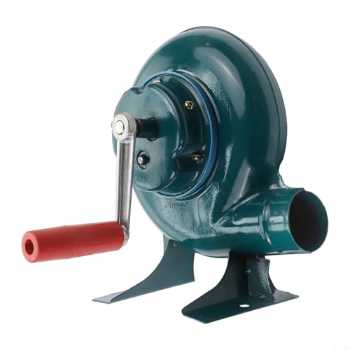 Soffiatore manuale a manovella, per interni ed esterni, caminetto, barbecue, portatile, leggero, design in ferro per un'accensione efficiente al carbone (150 W)