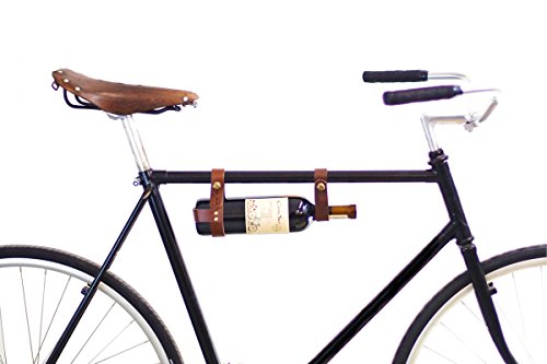 Oopsmark The Bicycle Wine Rack - Bike Bottle Holder And Carrier For Picnics - Handmade Leather Accessory (Brown) #TOP2