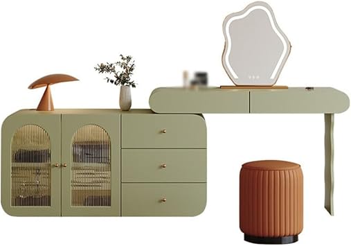 Dressing Table Integrated Dressing Table Household Bedroom Retractable Green Dressing TableSmall