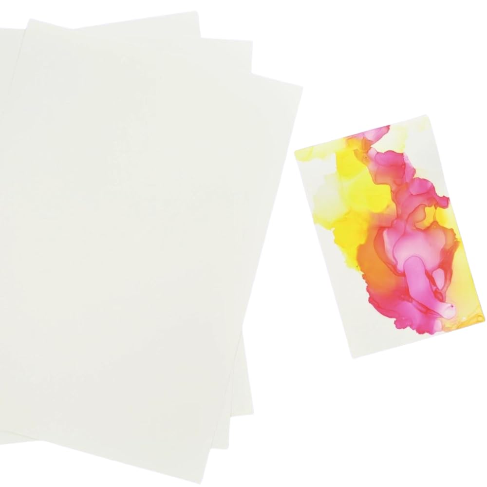 Craftelier - Alcohol Ink Yipo Paper Synthetic Material - Ideal for Marble Effect Backdrops - Contains 10 Sheets 250g A4 (29.7x21cm) โ image 1
