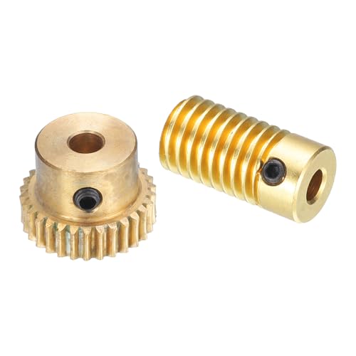QUARKZMAN Worm Gear Set - 0.5 Modul 30:1 Reduktionsrate 4mm Lochdurchmesser Getriebewelle und 4mm Lochdurchmesser Zahnrad 30T Antriebsgetriebe (Messing)