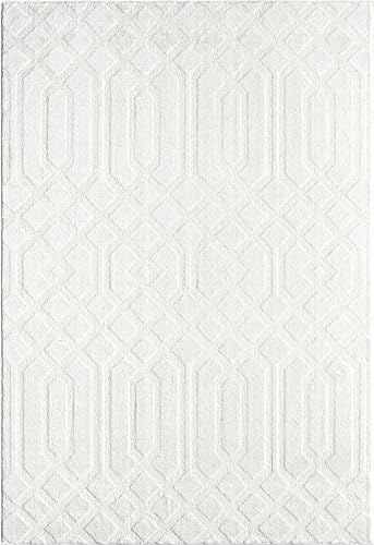 Tapete Abani Cozy Cream 8' x 10' con diseño geométrico miniatura 3