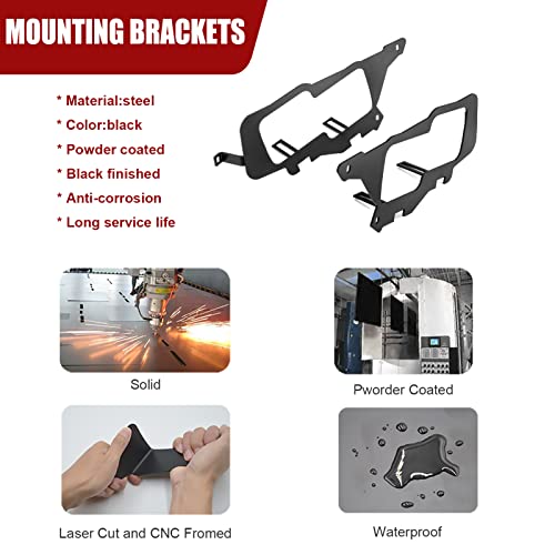 Xjmoto 4X 24W 3 Inch Led Fog Light Pod & Front Hidden Headlight Mounting Bracket Fit 2014-2022 Polaris Rzr 800 900 1000 Xp #TOP1