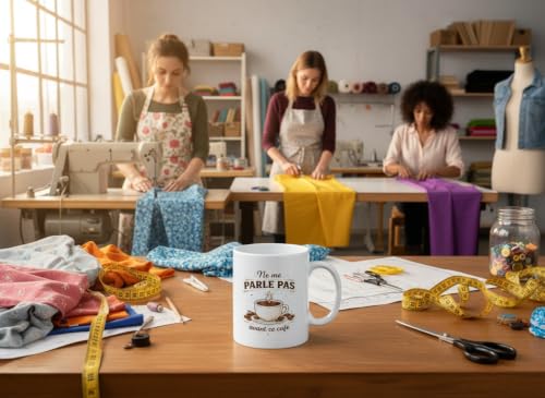 SCOLLIA Mug « Ne me parle pas avant ce café » — Tasse Humour Bureau, Idée Cadeau Collègue Drôle, Céramique Blanche 325 ml, Lave-Vaisselle et Micro-Ondes – vue 7