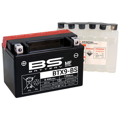 Batterie Yuasa YTX9-BS - Batterie Moto Puissante Prête à L'Installation Pour Suzuki AN Burgman 400 (1998-2002)