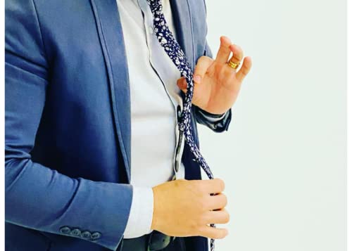 Prendedor de Gravata Invisivel Clássico Elegante Tie Clip de Couro Sintético (Branco)