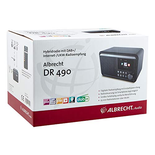Albrecht DR490 Hybridradio mit Farbdisplay, 27490, Internet, DAB+, UKW, Radiosteuerung via App, Farbe: schwarz – Bild 6