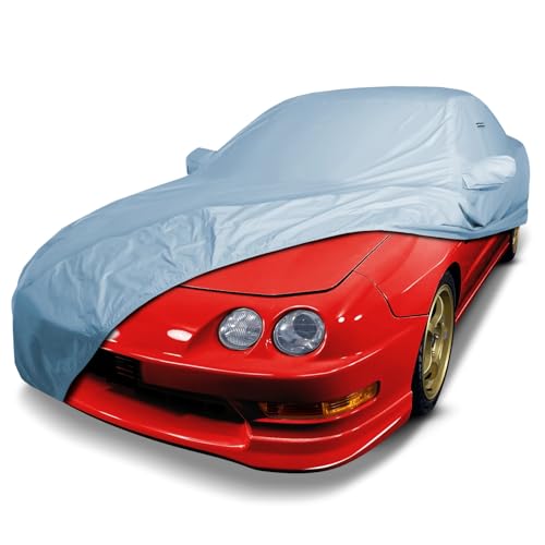 Image of iCarCover Car Cover All Weather for 1990-2001 Acura Integra Sedan | Heavy Duty Custom Fit Hail UV Sun Rain Snow Dust Protection Covers for Automobiles Outdoor Indoor Full Exterior (Sky Gray)