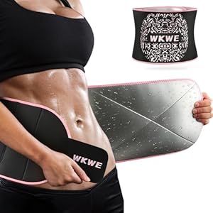 Waist Trimmer for Women and Men, Sweat Band Waist Trainer features Stylish Print ＆ Nano-silver Material for Workout
