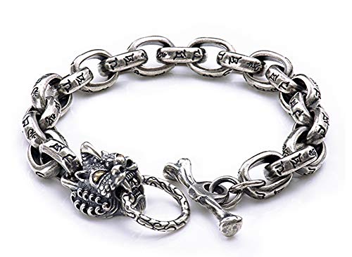 Pulsera de cabeza de Kirin plata de ley evita alergias con estilo punk