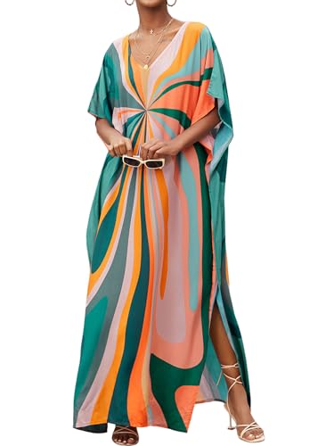 Moss Rose Kaftans Coverup Dresses for Women Moo Moos Swimsuit Caftan