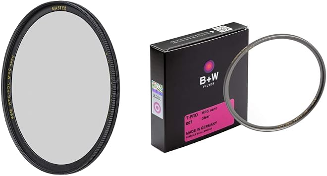 B+W 77mm Master High Transmission Kaesemann Circular Polarizer MRC Nano Glass Filter + B+W 77mm T-Pro 007M Clear Filter