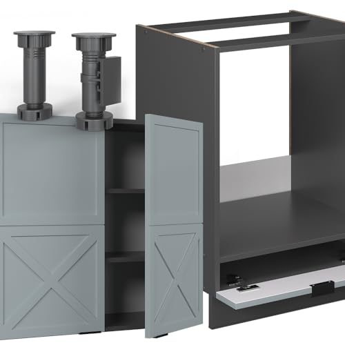 Vicco Cucina Angolare Completa Azzurro-Grigio/Antracite 227 X 60 Cm Senza Piano Di Lavoro - 6