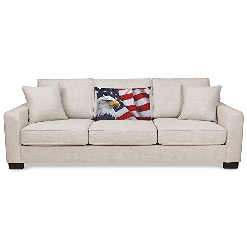 Ekobla Throw Pillow Cover American Flag Eagle Big Animal Usa Flag Happy Independence Day 4Th Of July Decor Lumbar Pillow Case Cushion For Sofa Couch Bed Standard Queen Size 20X30 Inch #TOP2