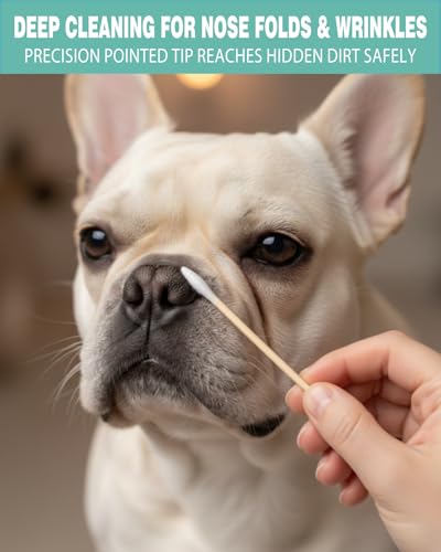 Image of Pointed Cotton Swabs 6 Inch 400 Count - Precision Tapered Wooden Cotton Swabs for Gun Cleaning, Makeup Correction & Dog Ear Care | Extra Long Lint-Free Dual Tip Cotton Tipped Applicators