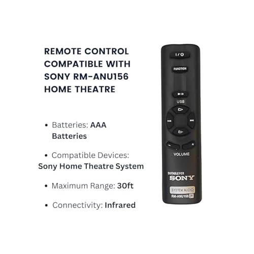 Image of SA-D10 SA-D100 SA-D40 Home Theater Systems Remote Compatible with Sony RM-ANU156.