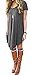 Women's Short Sleeve Casual Loose T-Shirt Dress Grey M