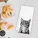 OSLYSOF Funny Coffee Cat Kitchen Towels, Cat Lovers Mom Lady Gifts Dish Tea Towel for Kitchen Coffee Bar Station Decor, Kitten Pet Lover Gifts Hand Towels, 16x24 Inch