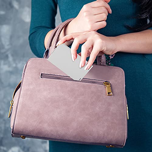 Blulu 2 Pieces Mini Portable Folding Mirrors For Purse, Ultra Slim Pocket Makeup Travel Mirror Aluminum Shell Compact Cosmetic Mirrors For Makeup Palette (3.35 X 2 Inches) #TOP3