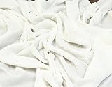100% Silk Velvet Solid Fabric 45”W Clothing,Drapery,Dresses 30 Color by The Yard (White)